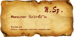 Menczer Szirén névjegykártya